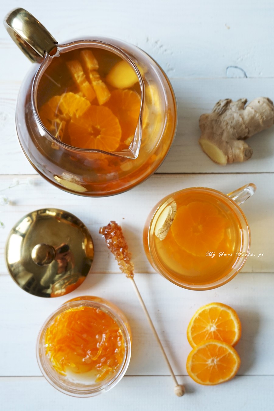Aromatyczna herbata z mandarynkami i imbirem